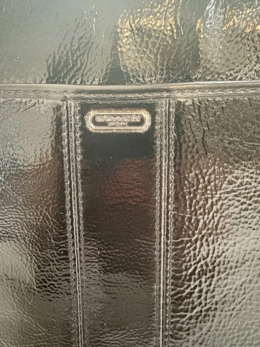 Coach Black Patent Leather IPad/Tablet Sleeve